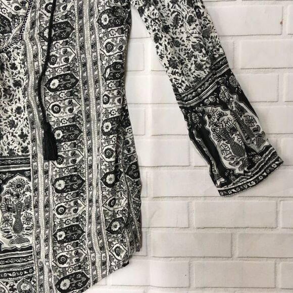 Lucky Brand peasant top black & white size small - Picture 10 of 10